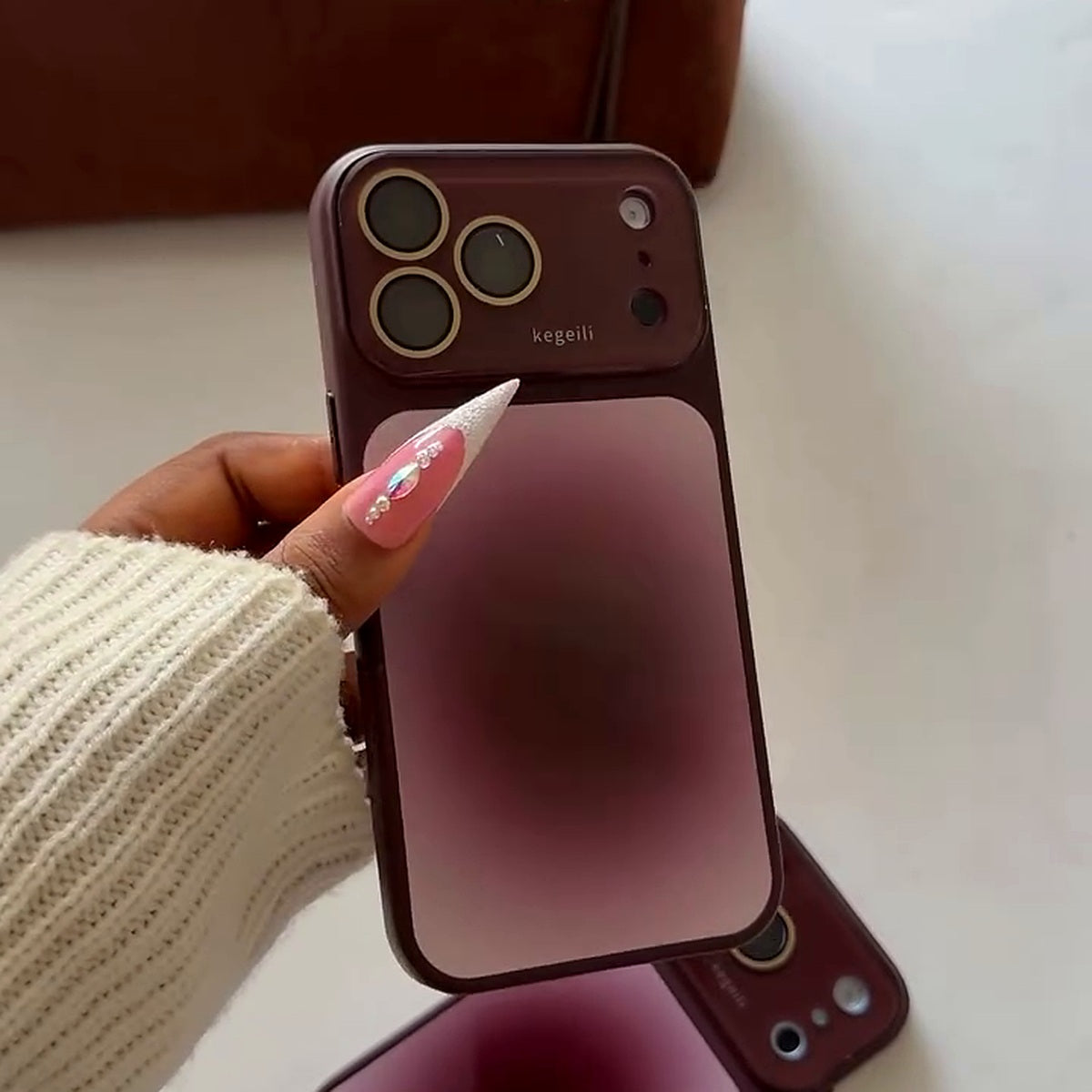Burgundy Gradient Mirror Finish Case