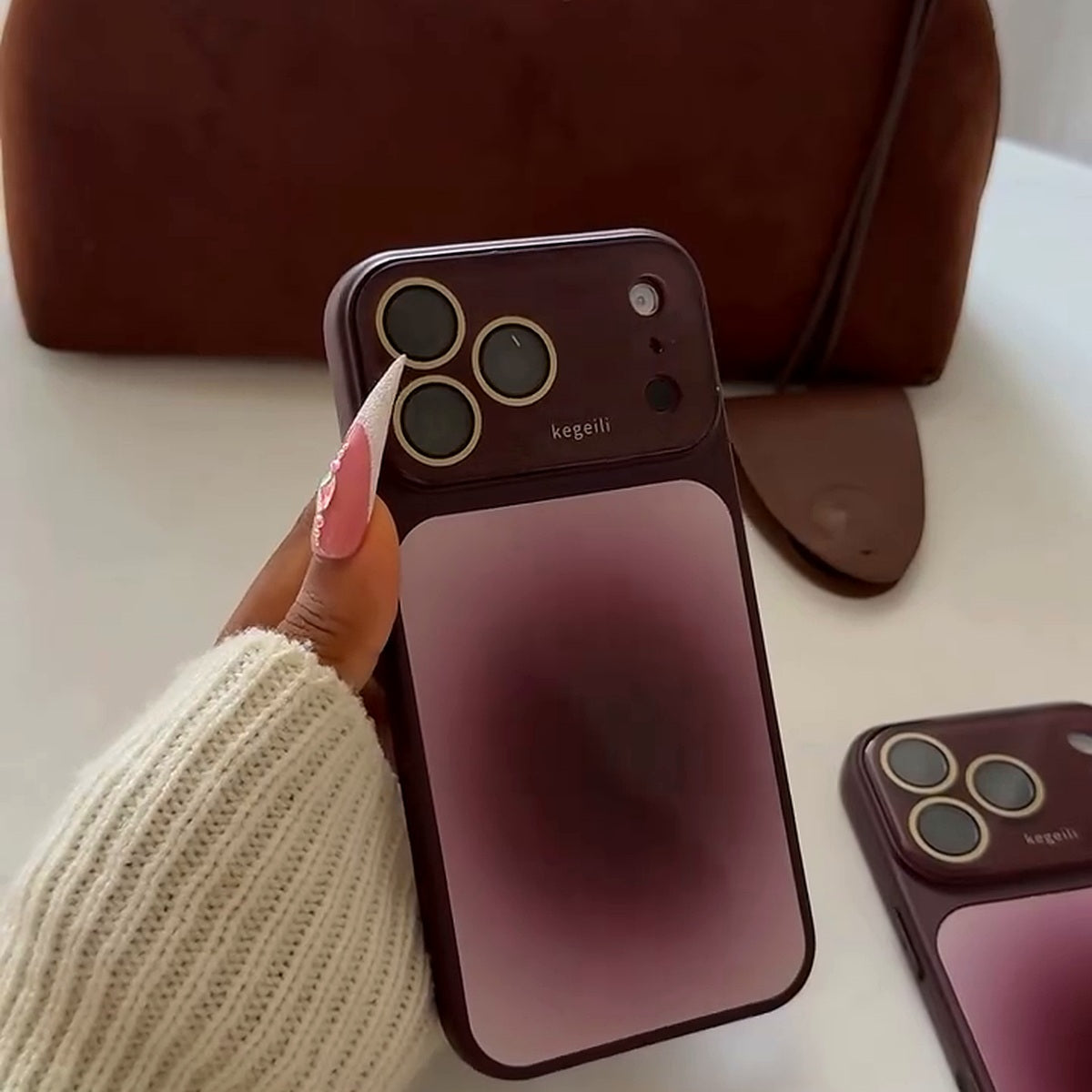 Burgundy Gradient Mirror Finish Case
