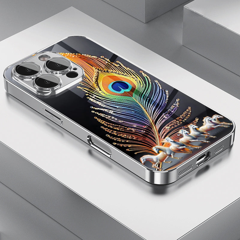 Gradient Peacock Feather Case