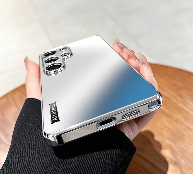 Frosted Silver Mirror Case